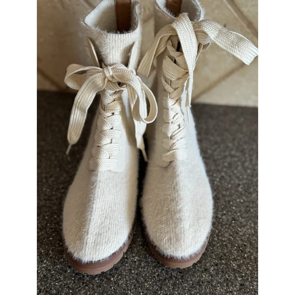 Kate Spade New York  Merigue Boots In Milk White Women's Combat Boots Sz 6B